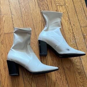 Elegant White Ankle Boots
